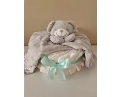 Luiertaart small Knuffeldoekje neutraal - babyshower - kraamcadeau
