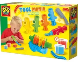 SES Creative - Tool Mania Klei - Set met kleispuitjes - Vegan en Glutenvrij - Herbruikbaar - Uitwasbaar - Vanaf 2 jaar