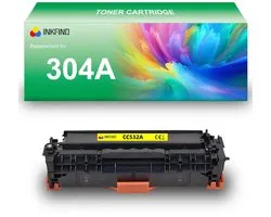 INKFIND 304A (CC532A) / 305A (CE412A) / 312A (CF382A) Geel tonercartridge compatibel met HP 304A (CC532A) Geel en HP 305A (CE412A) Geel en HP 312A (CF382A) Geel en Canon toner cartridge 718 Geel - 1-pack Geel