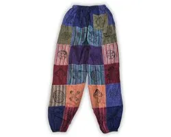 Nomad Sari - Mushroom Pants - Block Print Designs - Purple Tones (105x127cm) S/M