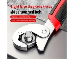 Multi-function universal adjustable wrench, large-opening quick wrench, adjustable with anti-slip grip and quick-release. Includes free gloves and tape measure. Suitable for professional and DIY repairs.Tools multitool gereedschap