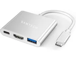 Usb C Naar HDMI Adapter 3 in 1 | USB-C HUB 4K | Type-c to HDMI converter |Thunderbolt 3 | Compatible oa Apple Macbook | Chromebook | Macbook air | Surface | XPS | Dell | Lenovo | Samsung | HP |Silver | SAMTECH