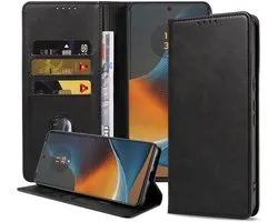 Étui Smartphonica pour Motorola Edge 50 Fusion en similicuir avec fermeture magnétique et Porte-cartes, Fusion Motorola Edge Bookcase - Zwart