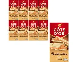 Côte d'Or BonBonBloc Chocolat Blanc 8 x 200g - Tablettes de Chocolat - Cadeau femmes ou hommes anniversaire - Stock
