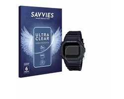 Savvies - Screenprotector voor Casio G-Shock DW-5600RL-1 - Folie Beschermfolie transparant 6 Stuks