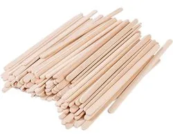 carmdering - Agitateurs en bois - Lot de 100, compostables et sans plastique - Bois de bouleau lisse poli, sans échardes - Tête arrondie, sûre pour les enfants et l'utilisation - Polyvalent pour le café, le thé, les corn dogs et le bricolage