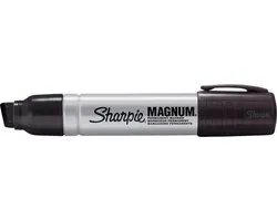 Sharpie Black Pro Magnum Marker - Marqueur permanent avec pointe biseautée - Marqueur professionnel, adapté à de nombreuses surfaces telles que le métal, le bois, le PVC et le béton