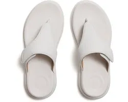 FitFlop F-Mode Go Adjustable Flatform Toe-Post Sandals Dames Slippers - Urban Wit