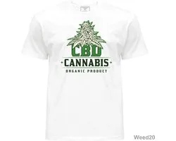 Weed Marijuana T-shirt Cotton CBD Cannabis organic Product funny logo design t-shirt High Quality White t-shirt