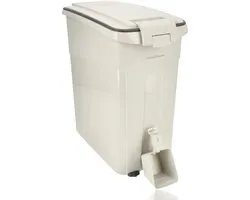 Voedselcontainer voor Honden & Katten – 54L Luchtdichte Dierenvoer Container met Wieltjes & Schep – Voor ca. 20 kg Droogvoer, Kattenbakvulling of Hondenbrokken