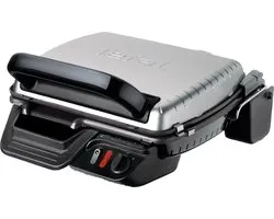 Tefal Ultra Compact Classic GC3050 Contactgrill - Barbecuestand - Regelbare temperatuur - Uitneembare Anti-aanbakplaten - Vet opvangbak - Verticaal opbergen - 2000W - RVS