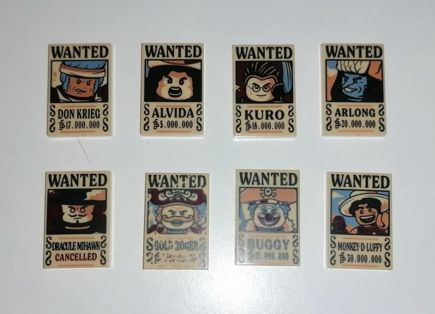 LEGO One Piece - Wanted Poster Steckbrief Fliese zur Auswahl - Tiles 75639 75640