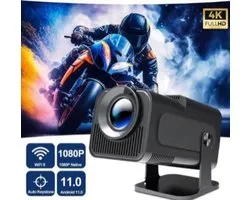 Krachtige Projector geschikt voor Android 11 390Ansi Hy320 Projector 4K Native 1080P Dual Wifi6 Bt5.0 Cinema Buiten Binnen Draagbare Projector
