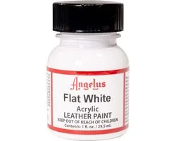 Angelus Acrylic Leather Paint - Flat White - Textielverf voor leren stoffen - Matte afwerking - 29,5ml
