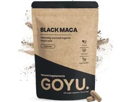GOYU Zwarte Maca 3.000 mg per dagdosering Biologisch 100 Capsules - Black maca - Vegan - Zonder toevoegingen - Lab getest - 50 dagen voorraad per zakje