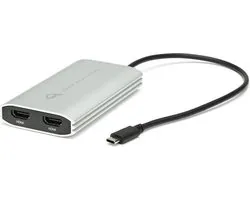 OWC - Adaptateur d'affichage USB-C vers Dual HDMI 4K - Avec DisplayLink pour Apple M1 Mac - Argent