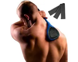baKblade Back Shaver Elite Plus – Rug Scheren Mannen - Rug Scheerapparaat met 3 Scheermesjes en Scrub - Makkelijk Rughaar Verwijderen met Backblade - Bodytrimmer Heren - Bodygroomer