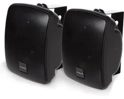 Artsound ASW55.2, Set van 2 waterdichte luidsprekers, 2-weg hifi luidspreker, 20-120 watt, met muurbeugel voor wandmontage, geschikt voor binnen en buiten, terras, tuin, sauna, zwembad, badkamer, kleur: zwart