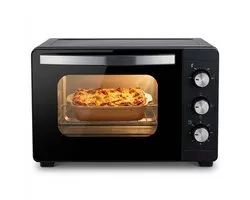 Four Autonome - 20 Litres - 1280W - Four à Convection - Température Réglable 100-230°C - Minuteur 60 min - Double Vitrage