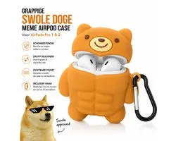 Étui Enluxe Funny Muscular Bodybuilder Teddy Bear AirPods Pro 2 avec jambes – Étui de protection Meme Swole Doge avec un Design solide, Protection anti-chute et chargement sans fil