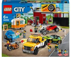 LEGO City 60258 L’atelier de tuning, Garage Petites Voitures Jouet