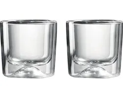 Guzzini Dubbelwandig Glas - Set van 2 glazen - H9.3 cm