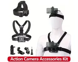 Garpex® Action Camera Mount Set – 2-in-1 Hoofdband & Borstharnas – Verstelbare Head Strap en Chest Mount – Universeel voor Action Camera’s