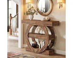 Tribesigns Consoletafel - Moderne Salontafel - 105 x 35 x 85 cm - Console Tafel voor Hal, Woonkamer, Entree, Foyer - Bruin
