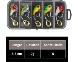 Box (5 stuks) (7g) - Loodkopspinner, Spinnerbait, Rotation , Kunstaas Roofvis - Catch: Baars, Roofblei, Snoekbaars, Snoek, Winde, Forel