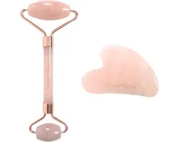 DreamGlow Gezichtsroller & Gua Sha Set – Rozenkwarts