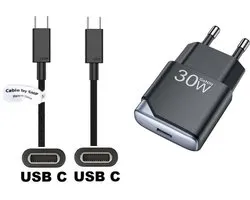 OneOne 35W snellader + 3,0m sterke USB C naar C kabel. GAN lader. PD PPS oplader adapter past op JBL Go 3, Go 4, Free 2, Flip 5 / 6, Charge 4 / 5, Tour One / One M2 / One Pro 2 / One Pro plus, Extreme 3 / 4