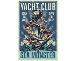 Wandbord - Yacht Club Sea Monster - 30x40cm