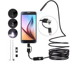 Endoscoop - 10 meter kabel - 5,5 mm connector - 6 LED's - Waterdicht - Endoscoopcamera - Compatibel met Android-systemen