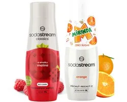SodaStream Malina Zero + Mirinda Zero - Syrop - Suikervrij - 9 L Capaciteit