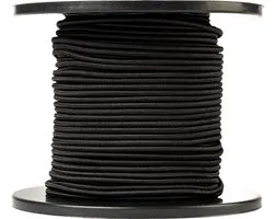SNURO Elastisch Touw / Shockcord / Bungeekoord 4mm x 100m Zwart - Extra Sterk & Weerbestendig - voor Tent, Dekzeil, Camping & Aanhangwagen