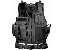 Gilet tactique WiseGoods - Accessoires de vêtements pour bébé Vêtements Airsoft - Paintball - Gilet de protection - Plein air - Armée - Zwart
