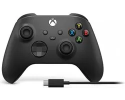 Manette Sans Fil Xbox Carbon Black + USB-C Cable