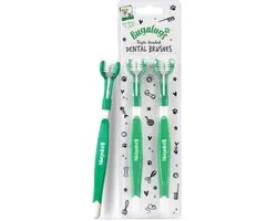 Brosse à dents à trois têtes Bugalugs - Brosse à dents pour animaux - Pour chiens et chats - Soins dentaires - 2 pièces