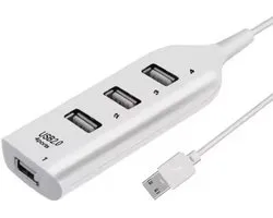 CHPN - Hubje - Hub - USB poort - 4-poorten - USB 2.0 - HUB - 25cm-kabel - Wit - Universeel - Extra USB ingangen - Computer accessoire