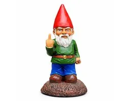 Tuinkabouter Middelvinger - Fuck You Kabouter - 15 CM - Tuinkabouter Grappig - Kabouter Middelvinger - Tuinkabouters voor Buiten