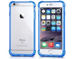 Enkel geschikt voor Apple iPhone 6 Plus / iPhone 6S Plus Hoesjes Transparant Blauw Kleur Shockproof TPU Siliconen Zeer Sterk - Kleur Doorzichtig Blauw Transparant