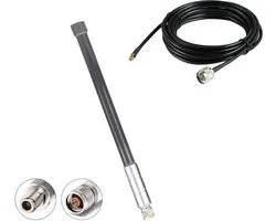 DrPhone HHM2 – 4dBi Glasvezel Helium Hotspot Miner Antenne- 3 Meter KMR200-kabel – Outdoor - Zwart