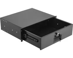 3U Rack Mount Lade, 22,7 KG Lastevermogen, Vergrendelbare Server Cabinet Lade Met Schuif Ontwerp en Kabelbeheers Openingen, Compatibel Met 19-Inch Netwerk Apparatuur Racks Of Cabinets