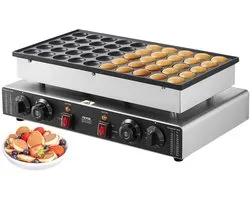 Poffertjes - Professionele Poffertjesmaker - Poffertjespan - 50 stuks- temperatuur en timer - RVS antiaanbaklaag