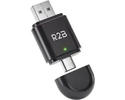 R2B Dongle Geschikt voor CarPlay en Android Auto - Draadloze Adapter - USB-A en USB-C - Plug and Play - Auto Accessoires