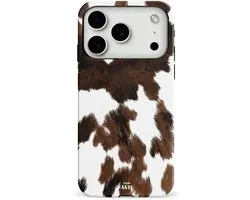 xoxo Wildhearts telefoonhoesje geschikt voor iPhone 17 Pro Max - Midnight Rodeo - Double Layer - Hard case met dubbele beschermlaag - Beschermhoes shockproof case - Hoesje met dierenprint - Stier - Bruin / Beige