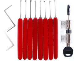 Kaba Lock Pick Set Met Transparant Slot, Dubbel-End Pick Tool Practice Kit, Beginner en Slotenmaker Dimple Training Set (B Set)