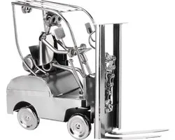 BRUBAKER Schroef-figuur Forklift - Forklift Driver Iron Figure Metal Man - Metalen figuur Handmade Gift voor Warehouseman Warehouse Logistician Forklift
