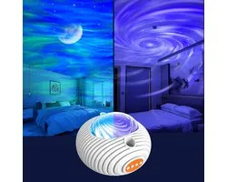 Star and Aurora Night Light, Dual Effect Moon Galaxy Projector | Ambient Lighting for Bedroom, 14 Colors with White Noise, Timer Control, Birthday Gifts for Girls, Boys, Adults