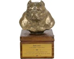 American Bully urn met hondenbeeldje - gepersonaliseerde hondenurn